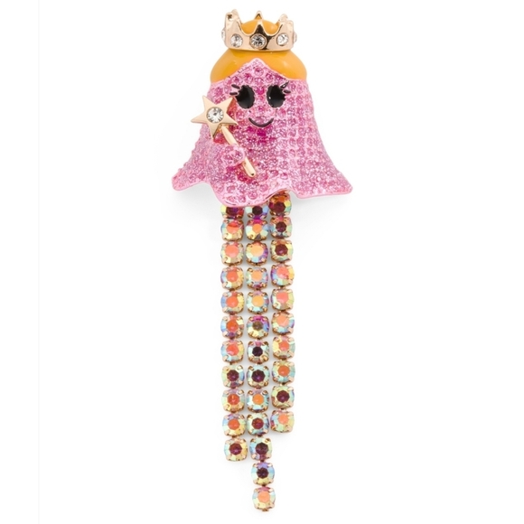 🔹️Betsey Johnson🔹️crystal Princess Pink Ghost Brooch - Picture 2 of 2